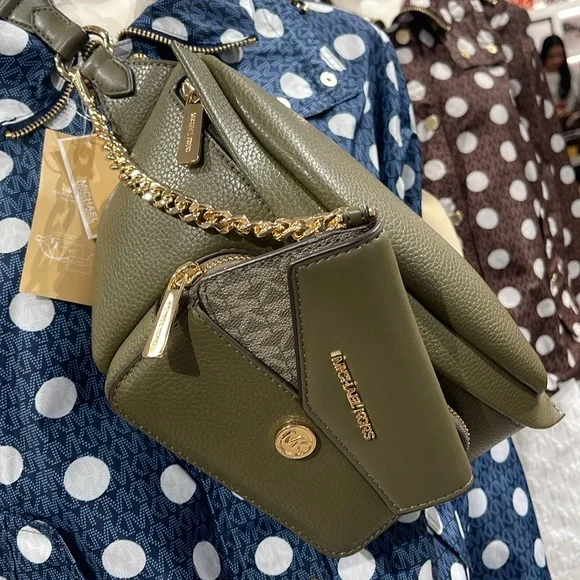 Michael Kors Maisie Lg Pebbled Leather 2-in-1 Sling Fanny Pack Waist Bag Belt - Picture 15 of 16